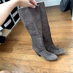 Nine West Gray Heeled Boots